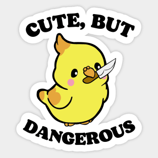 Cute, But Dangerous Yellow Chick Bird Sticker